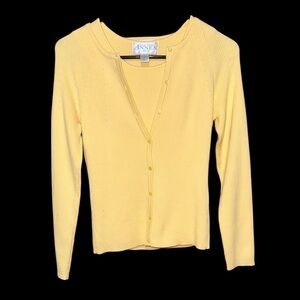 NWT Casual Corner Annex Yellow Long Sleeve Cardigan  With  Tank Top 2 pcs Set